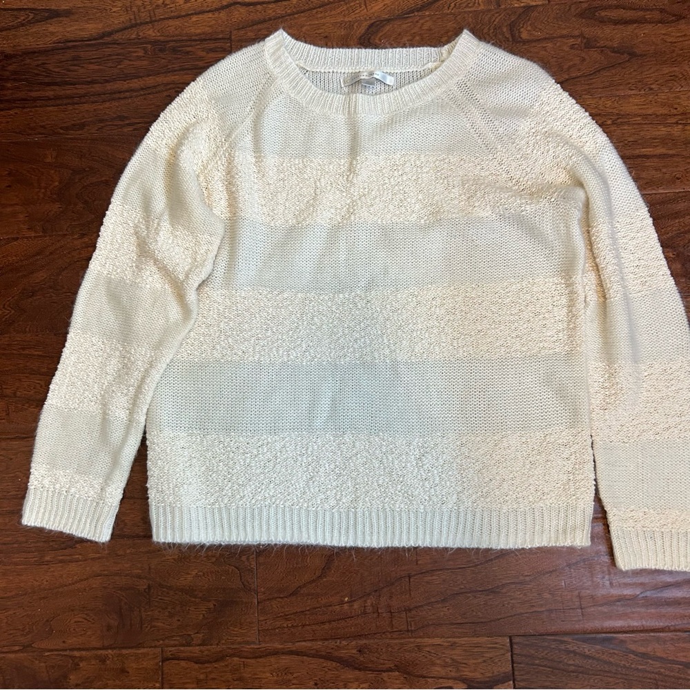 Lauren Conrad pullover sweater has textured wide stripes size XL